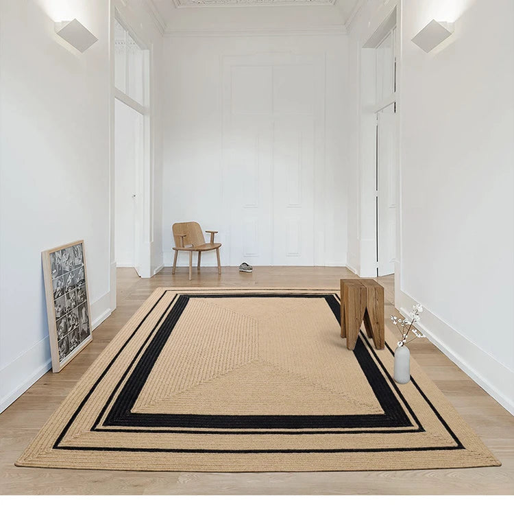 Living Room Carpet Home Decoration Natural Jute Hand Woven Bedroom Rug Fashion Minimalism Wear-resistant Durable Breathable Mat