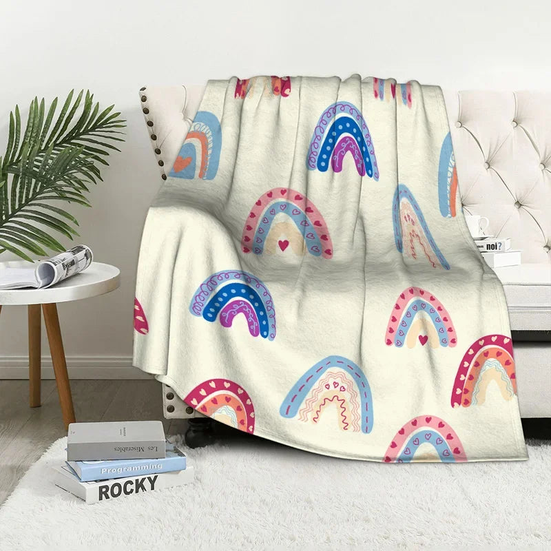 Home decoration plush Throw Sofa blanket Bedspread bed fluffy soft blankets decor Plaid Modern nordic rainbow cute winter