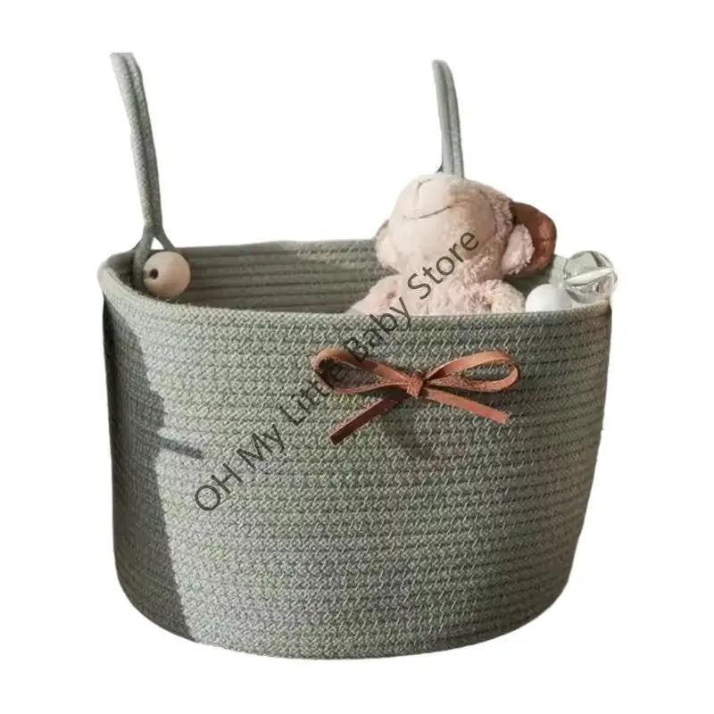 Baby Crib Storage Bag Cotton weave Large Pouch Newborn Bed Headboard Organizer for Kids Baby Bedding Diaper Toys Bag