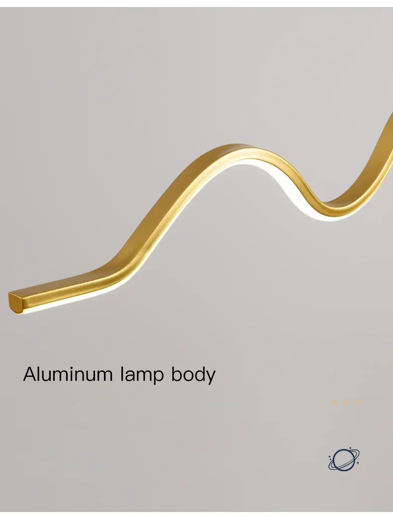 2023 Dining Table Modern Led Pendant Light Lamp For Modern Dining Room Kitchen Bar Designer Line Chandelier Lighting Decor