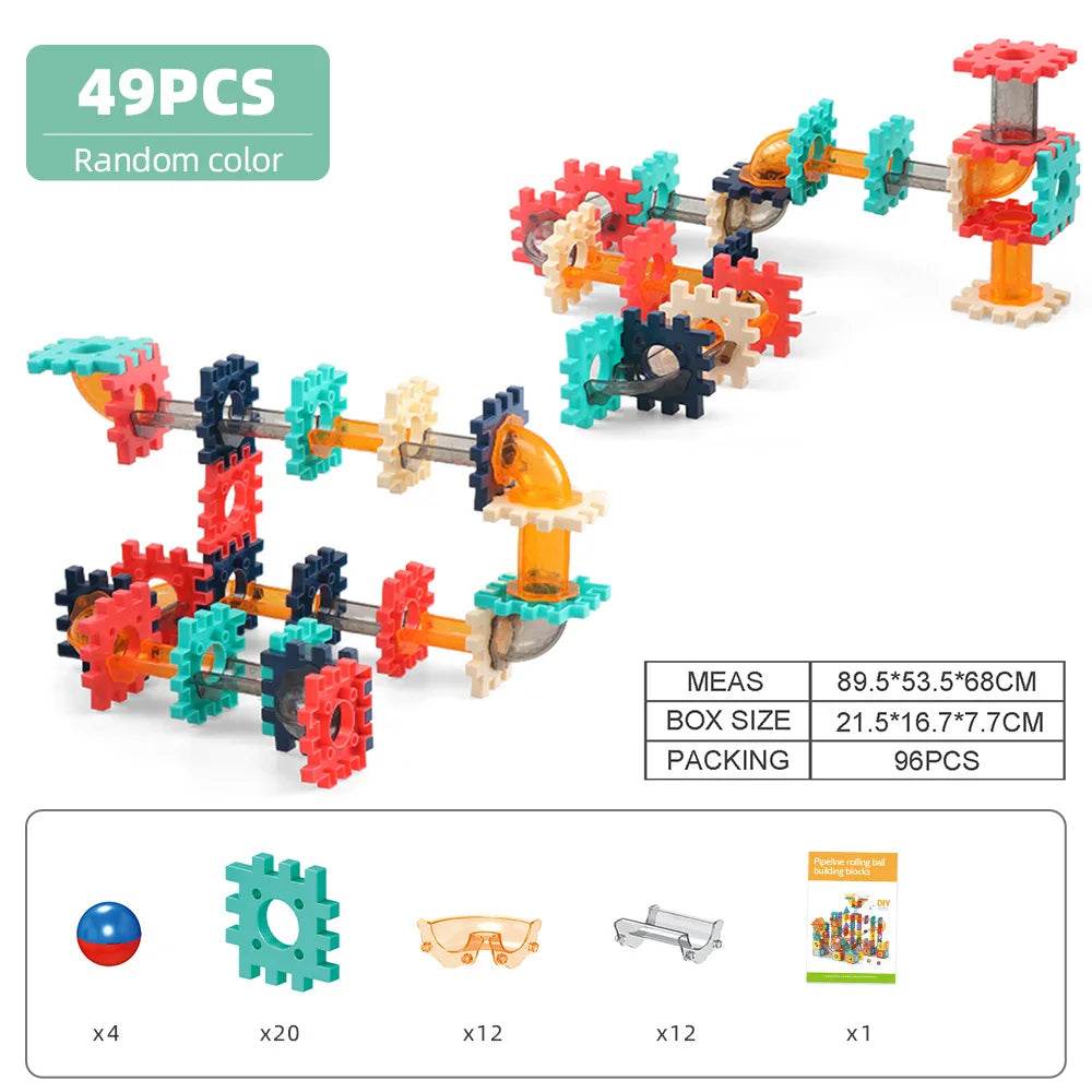 Marble Run Race Track Building Blocks Toys For Kids Labyrint Rolling Ball Funnel Slide Bricks Education Construct Toys Maze STEM - AIAZ