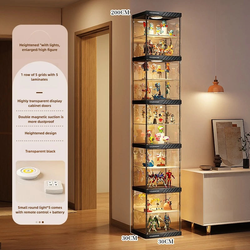 Handmade Display Cabinet, Decorative Model, Building Block Storage Box, Transparent Lego Layered Toy Rack for Household Use