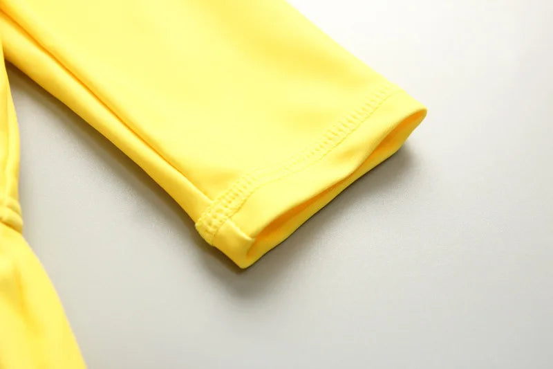 Baby Girl Swimwear Yellow Swimsuit for Girls UPF50 Sunscreen Children Swimming Suit Long Sleeve Infant Toddler Bathing Suit Kids