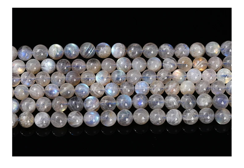 3A Natural Gray Moonstone Irisation Shiny Labradorite Fine Gems 4 6 8 10mm For Jewelry Making Diy Necklace Bracelet Accessory