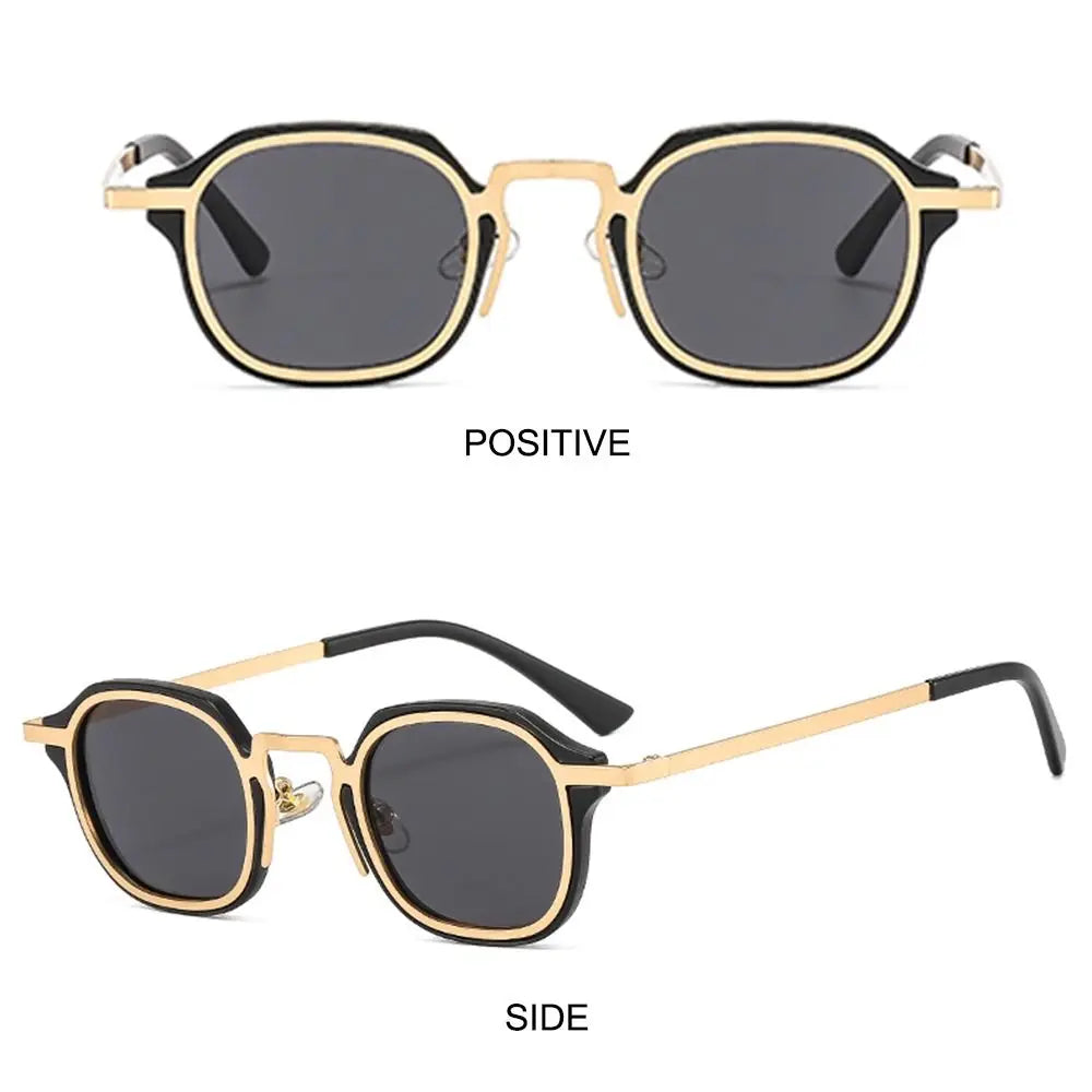 Punk Shades Vintage Trendy Driving Sun Glasses UV400 Protection Small Square Sunglasses for Women & Men
