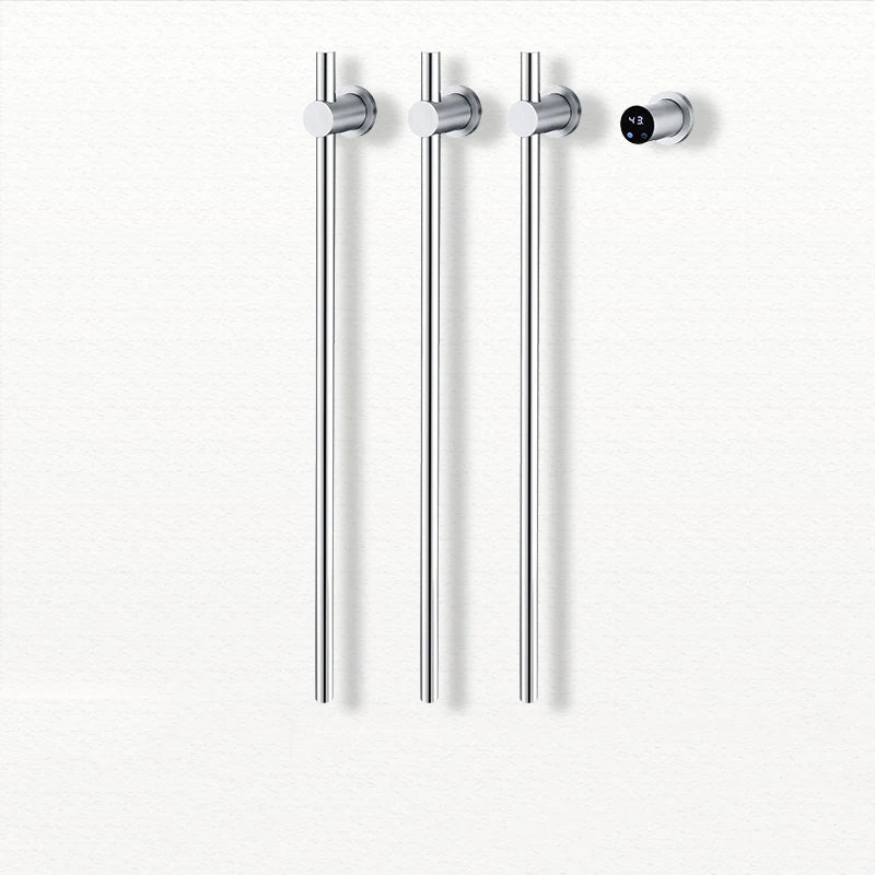 Smart Hidden Carbon Fiber Vertical Electric Heated Towel Rack Black Bathroom Bath Gray Dryer Rail Warmer Wifi Touch Control