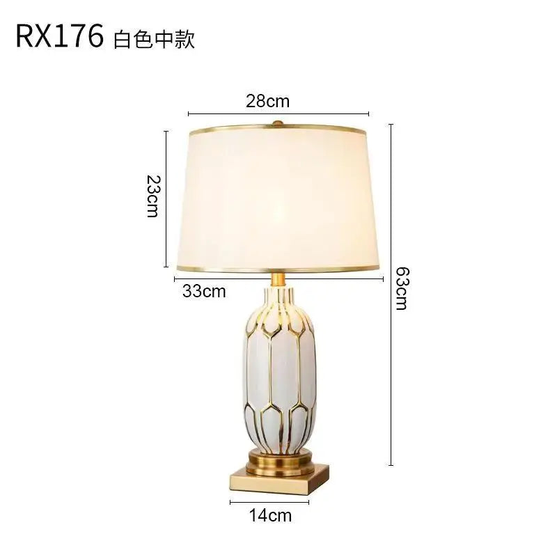 Chinese Black Ceramic Desk Lamp Nordic Modern Luxury Living Room Bedroom Bedside Study Table Lamp Atmosphere Sense Decoration