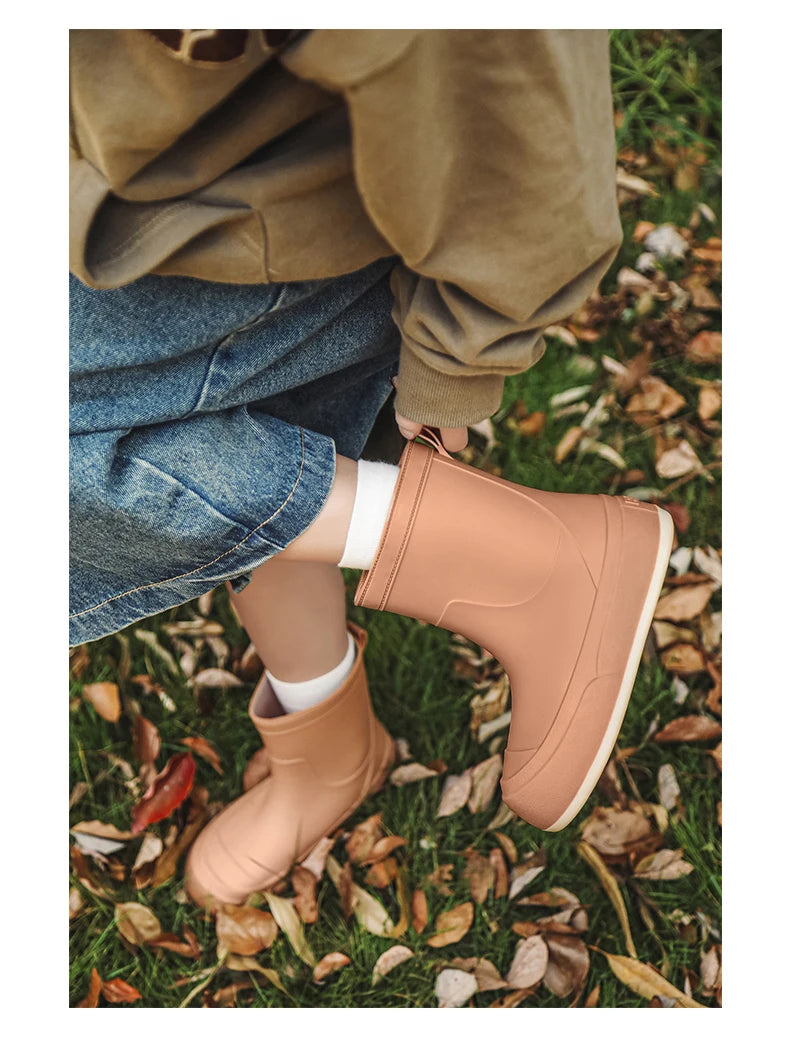Cute Parent-Child Rain Boots Women's Anti-Slip Waterproof oes Four Seasons Universal Slip-Resistant Rubber Boots