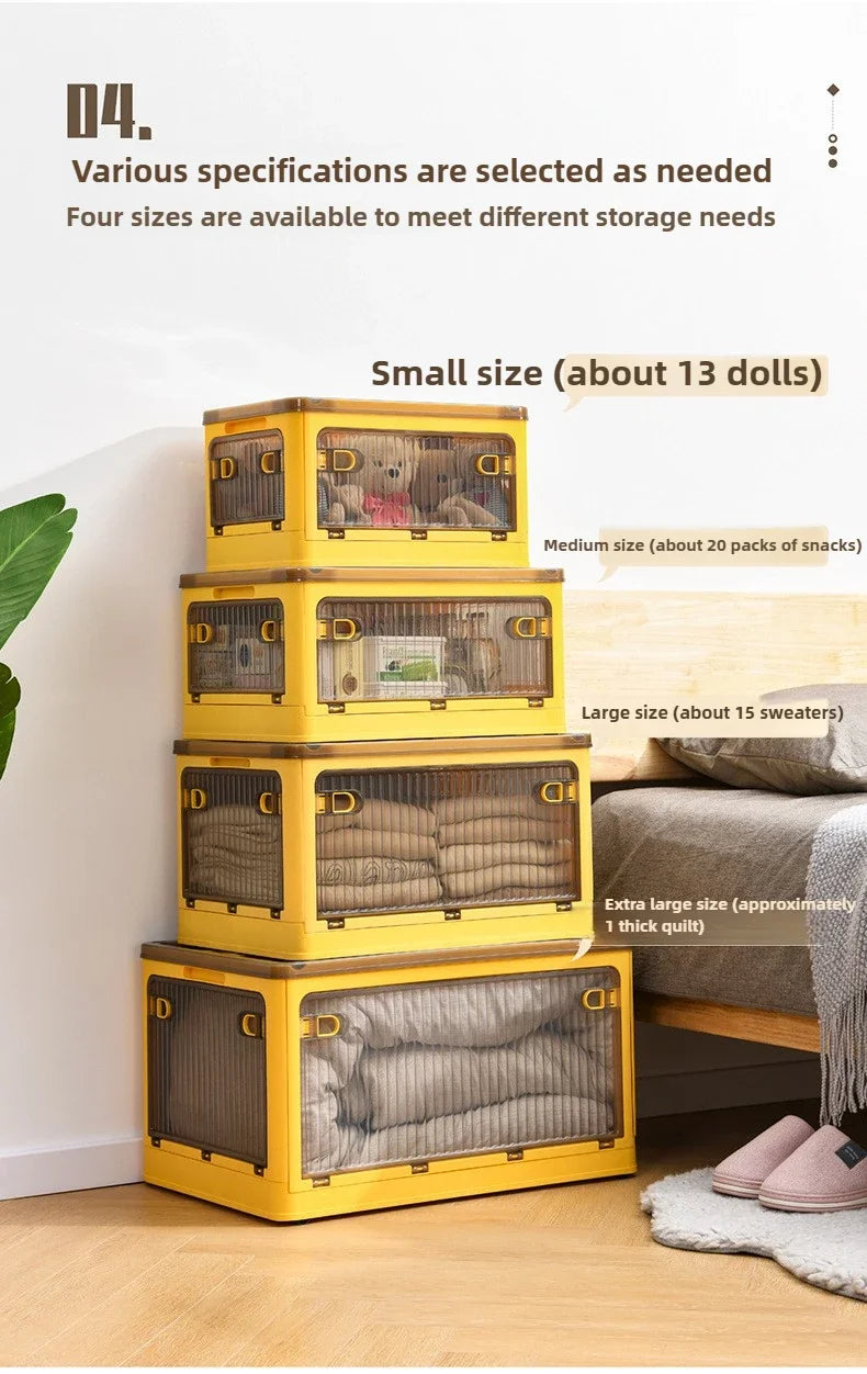 Household Plastic Transparent Sorting Wardrobe Clothes Toys Book Storage Box Folding Storage Box Shoes Storage Box Plastic Boxes