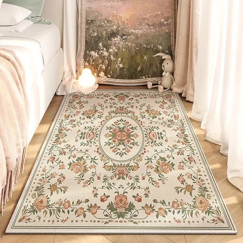 American Retro Bedroom Bedside Carpet Fashion Flower No-clean Wipe Coffee Table Mat Soft Living Room Sofa Cloakroom Rug Ковер 러그