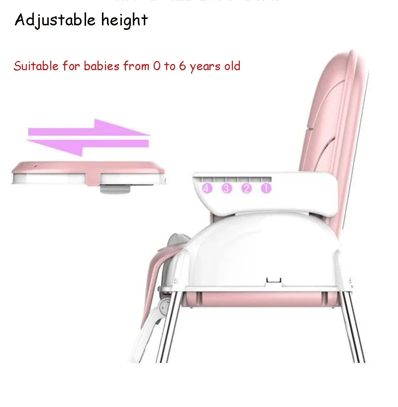 Folding Baby Highchair Kids Chair Dinning High Chair for Children Feeding Baby Table and Chair for Babies Toddler Booster Seat