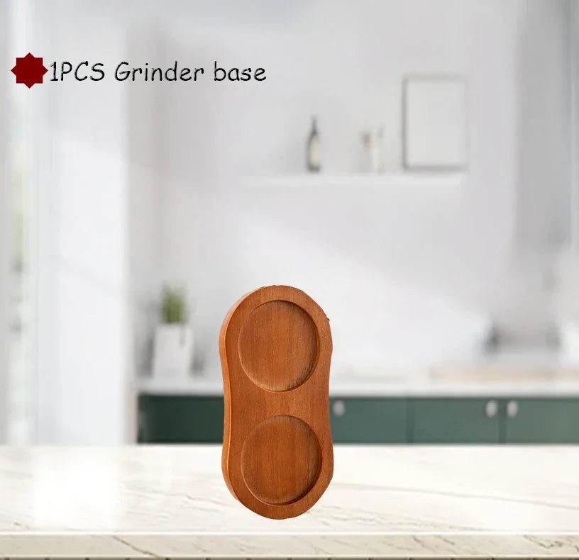 Wood Pepper Grinder Shaker Adjustable Ceramic Core Grinding Bottle with Base Wood Salt Pepper Mills for Kitchen Cooking BBQ