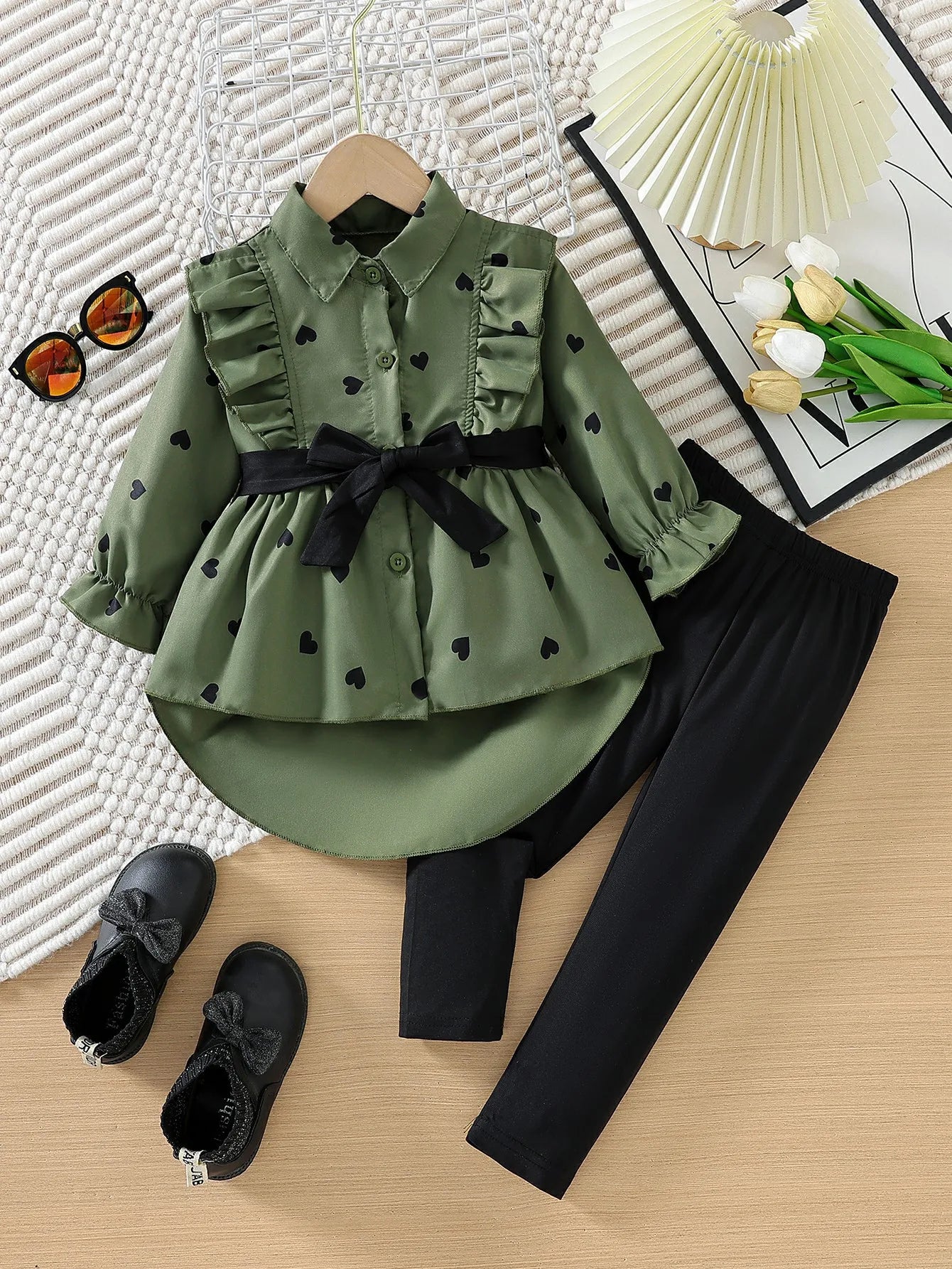 Spring Autumn Girls Clothing Sets New Fashion Shirt + Bottoms 2Pcs Girls Suits Birthday Gift 1 2 3 4 5 6 7 8 Years Kids Clothes