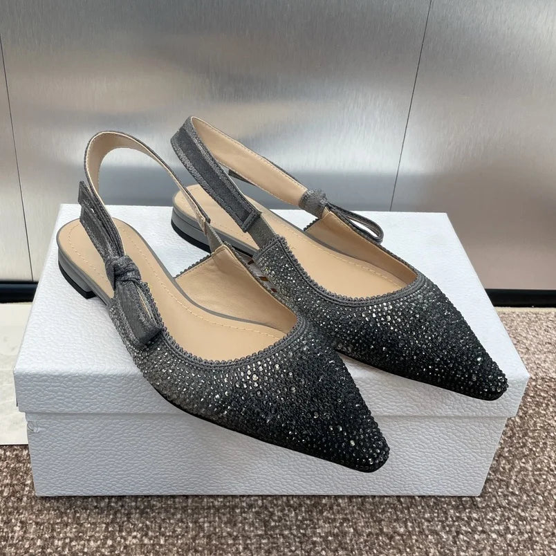 Top Quality Luxury Womens Sandal Casual Lace Flat Fashion Embroidered Muller Shoes Designer Silk Leather Soled High Heel