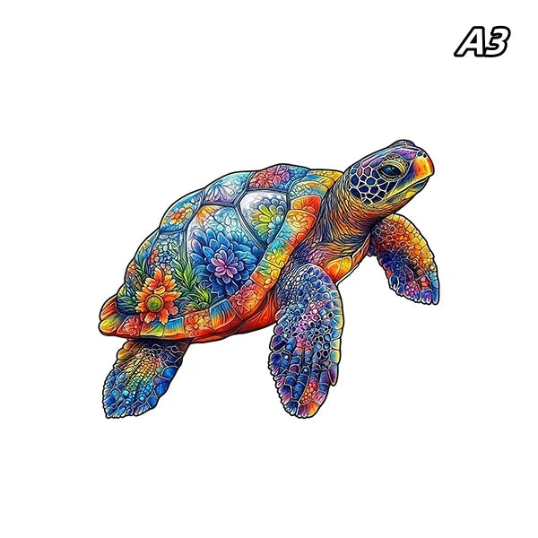 Wooden Jigsaw Puzzle DIY Crafts Educational Toy for Adults Kids Parent Child Turtle Family Game 2025 Fidget Toys
