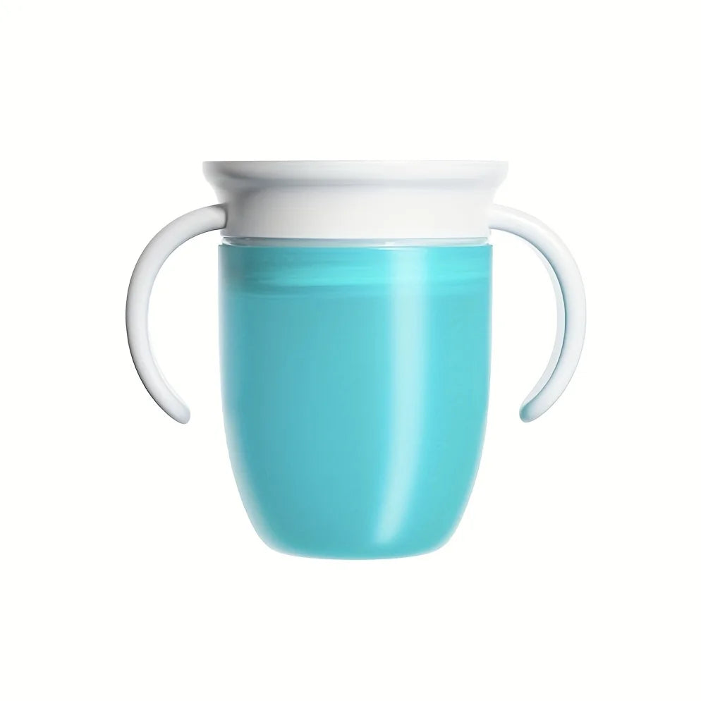 6oz/180ml -360 Trainer Cup, Baby Water Cup, Kids Learning Drinking Cup, Silicone Water Bottle with Handle