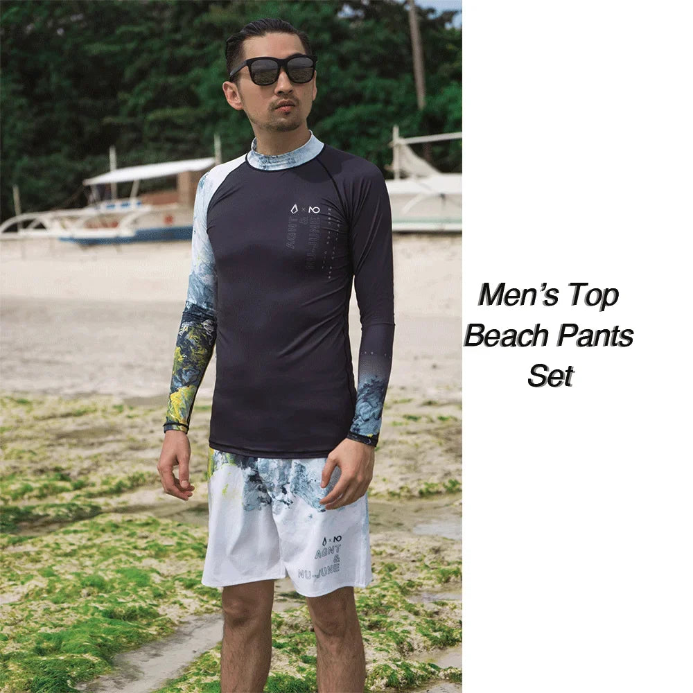 Nu-June Women Long Sleeve Rashguard Swimwear Print Surfing Top Diving Shirt Quick Dry Running Biking Rash Guard UPF50+ Swimsuit