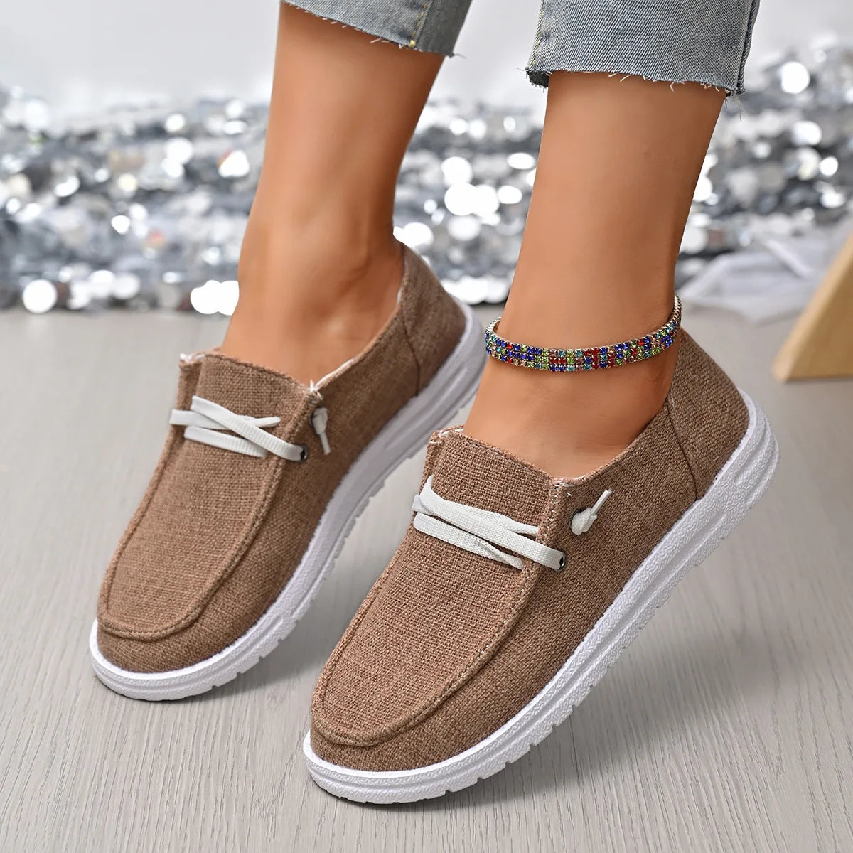 Lightweight Women Canvas Shoes Women Casual Sneakers Breathable Loafers Comfortable Solid Color Soft Sole Shoes Designer Shoes