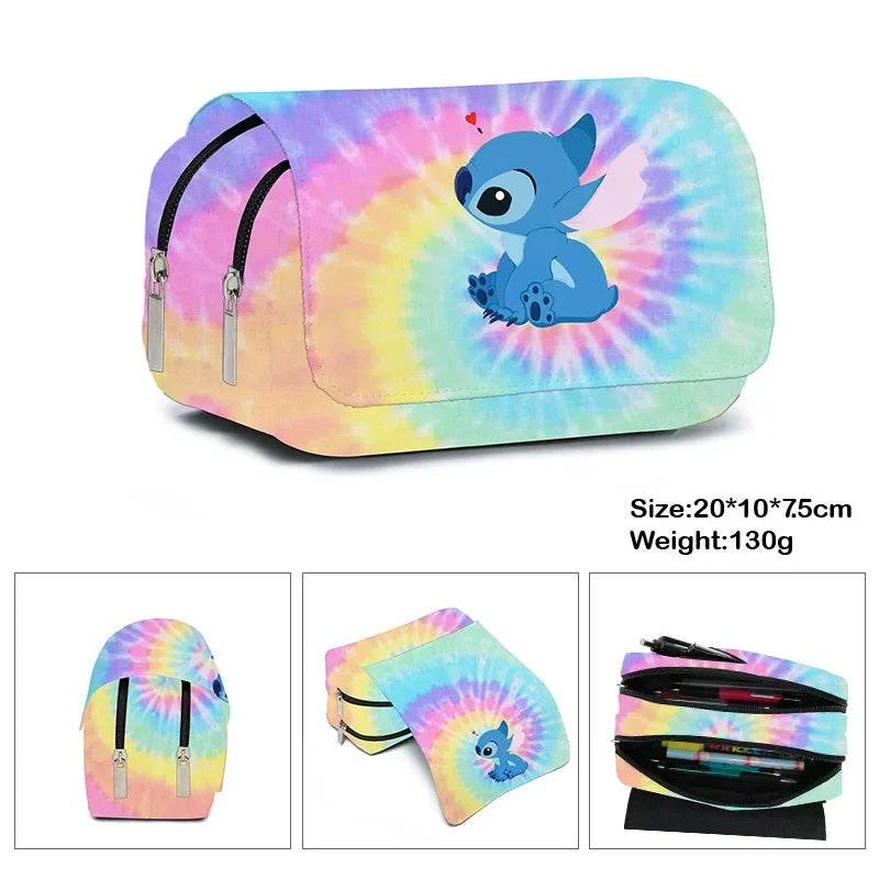 Stitch Primary School Student Anime Backpack Cartoon Large Capacity School Bag Printing Anime Kawaii Cartoon School Bag Mochila - AIAZ
