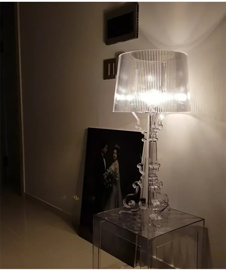 Baroque Ghost Shadow Desk Lamp Decorative Lighting for Living Study Room Bedroom Acrylic Transparent Table Lamps Room Decor