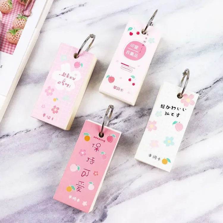110 Sheets Lovely Mini Notebook School Supplies Stationery Vocabulary Writing Reciting Book Sticky Note Loose Leaf Memo Cards - AIAZ