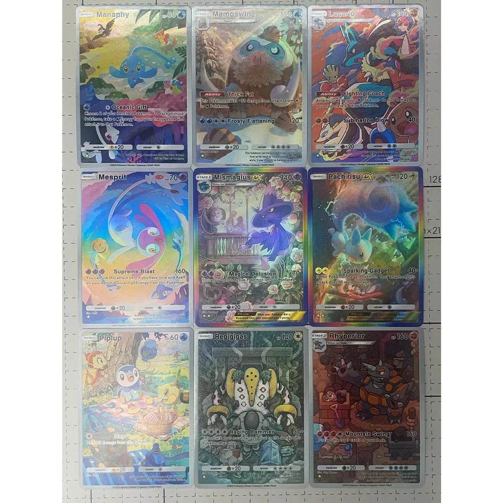 13PCS/SET NEW DIY Anime PTCG POCKET COLLECTION CARD WIGGLYTUFF TATSUGIRI ENGLISH VERSION Embossed Texture Flash Card Child Gift - AIAZ