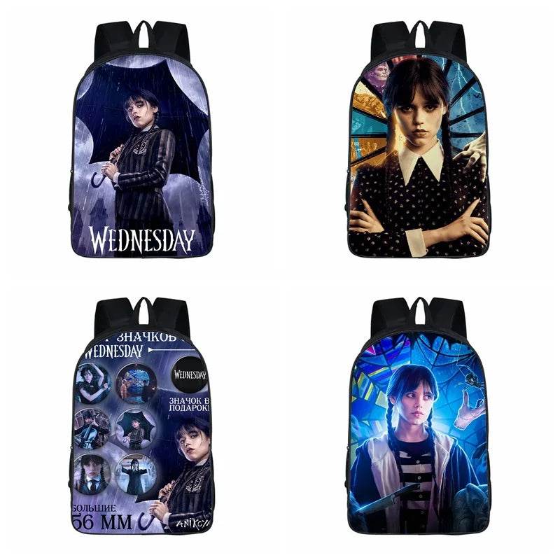 Wednesday Addams Backpack Wednesday School Bag with The Same Style Primary School School Bag Children's Backpack Meal Kit - AIAZ