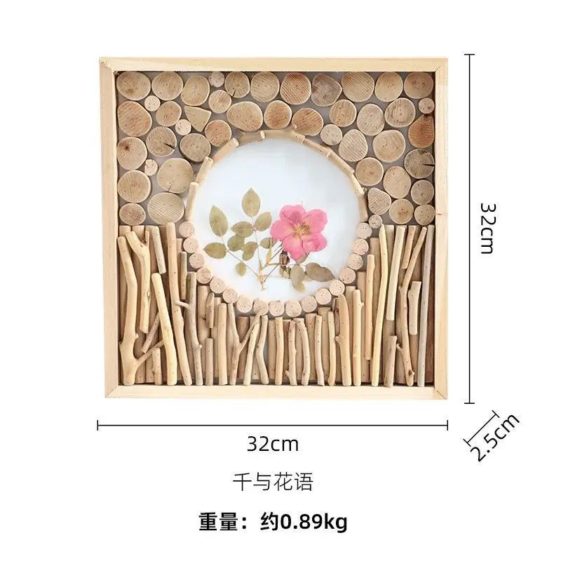 52x52cm 3D Flower & Wheat Field Building Blocks Wall Art - simple Creative Room Decor Aesthetic for Dining Room & Living Room