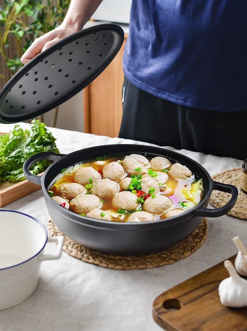 Rushed 30cm Kitchen for Queen's Pot Enamel Cast Iron Multi Functional Non Stick Stewed Pork and Chicken Soup Household Cookware