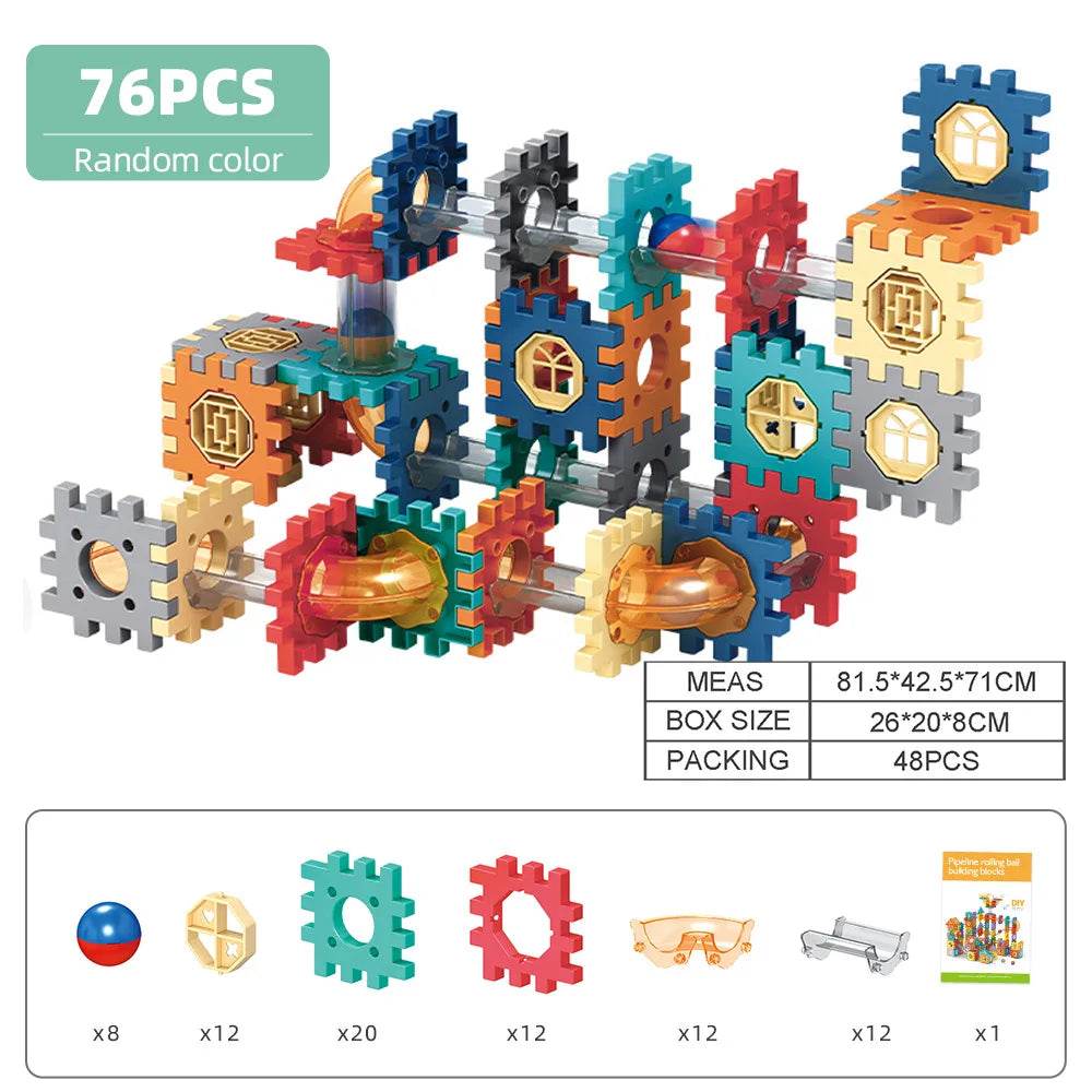 Marble Run Race Track Building Blocks Toys For Kids Labyrint Rolling Ball Funnel Slide Bricks Education Construct Toys Maze STEM - AIAZ