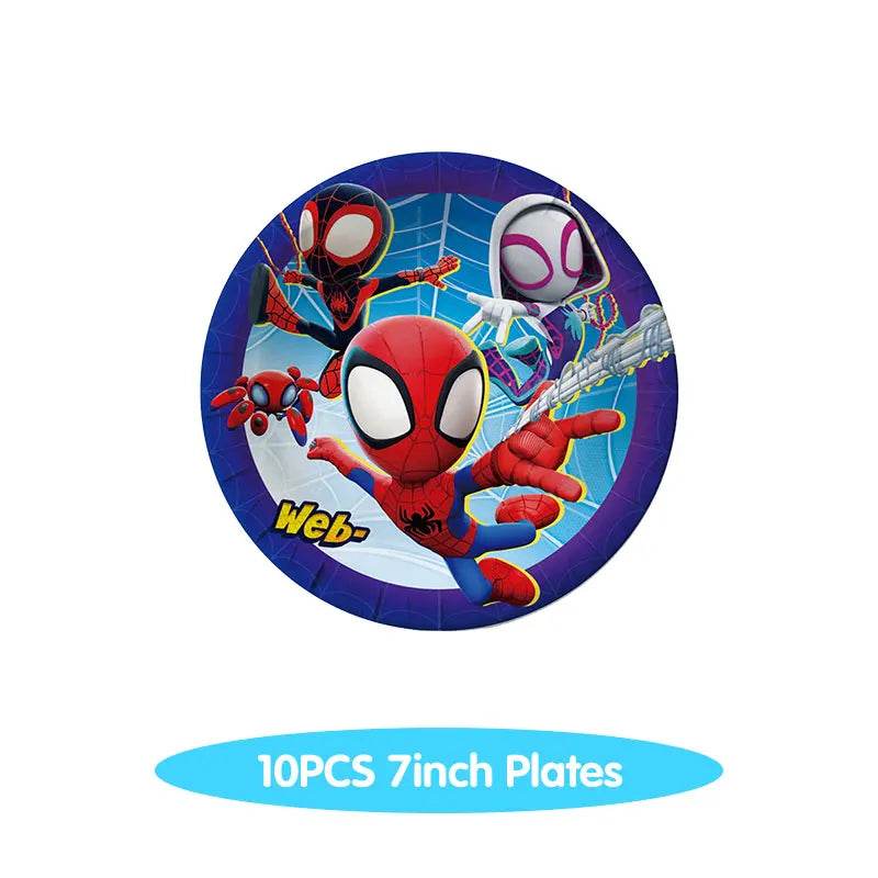 Spidey And His Amazing Friends Birthday Decoration Party Supplies Paper Cups Plates Napkins Tableware Tablecloth Kids Balloons - AIAZ
