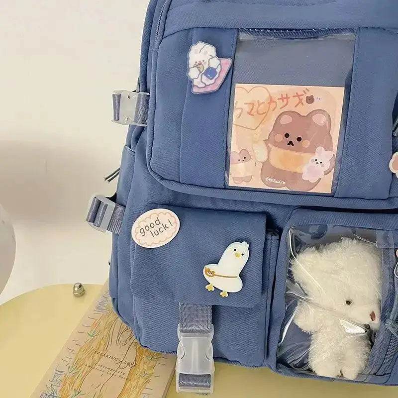 Girls Backpack Cute School Bags For Student Teens Girls Pockets Women Laptop Backpack Harajuku - AIAZ