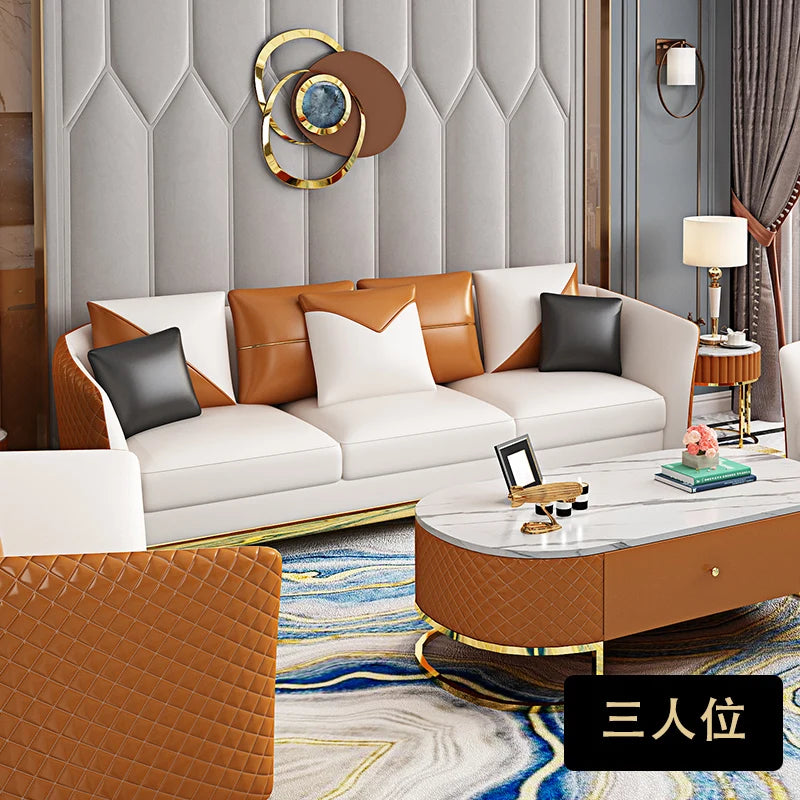 Designer Genuine Leather Sofas Fancy Modern Luxury Individual Loveseat Sofa Sectional Italian Sofy Do Salonu Home Furniture