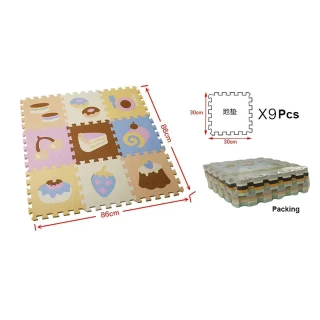 30*30*1cm 9Pcs Set Floor Mat Puzzle For Children Eva Foam Babies Floor Mat Games Interactive Toys For Toddlers Play Mat Baby Toy
