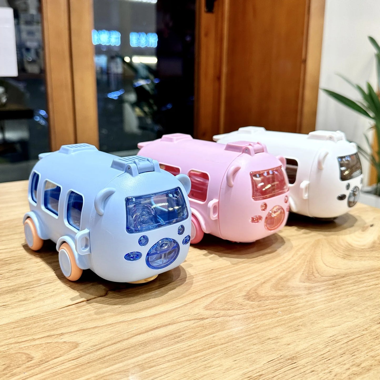 Baby Cute Panda Bus Portable Water Bottle with Shoulder Strap Kid Car Straw Water Cup Children's Water Bottle Drinking Cup