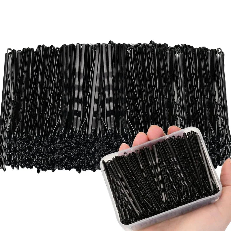 30/180Pcs Black Hair Clips U-Shaped Bobby Pin Invisible Wavy Hairpin Hairstyle Styling Metal Hair Grip Barrette Hair Accessories