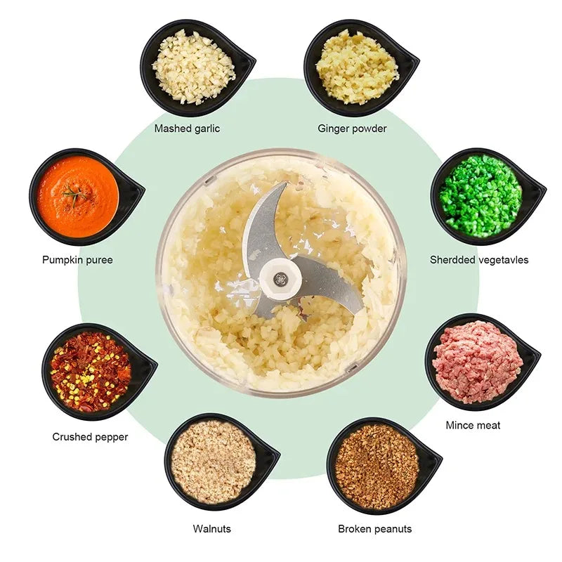 Baby Mini Wireless Electric Food Mixer 100ml/250ml Portable Chopper Usb Charging Ginger Chili Vegetable Masher Machine Kitchen