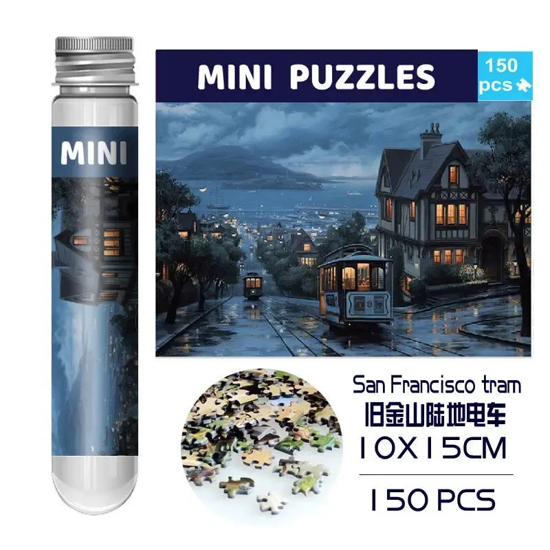 Test Tube Puzzle 150pcs Sakura Train Romantic Town Decompress Toy Educational Family Game