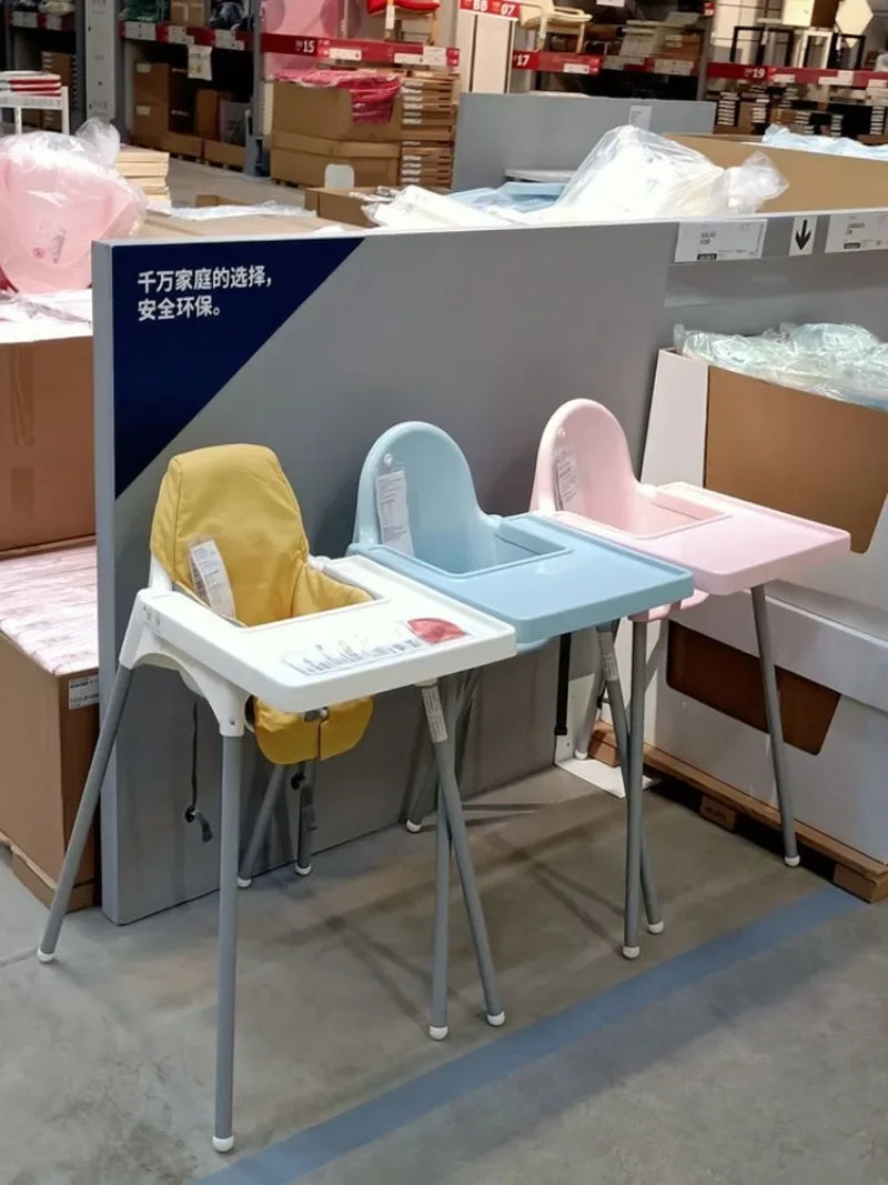 Sturdy Plastic Baby High Chair with Adjustable Tray oddler Dining Seat, Easy Clean Infant Feeding Chair for Home
