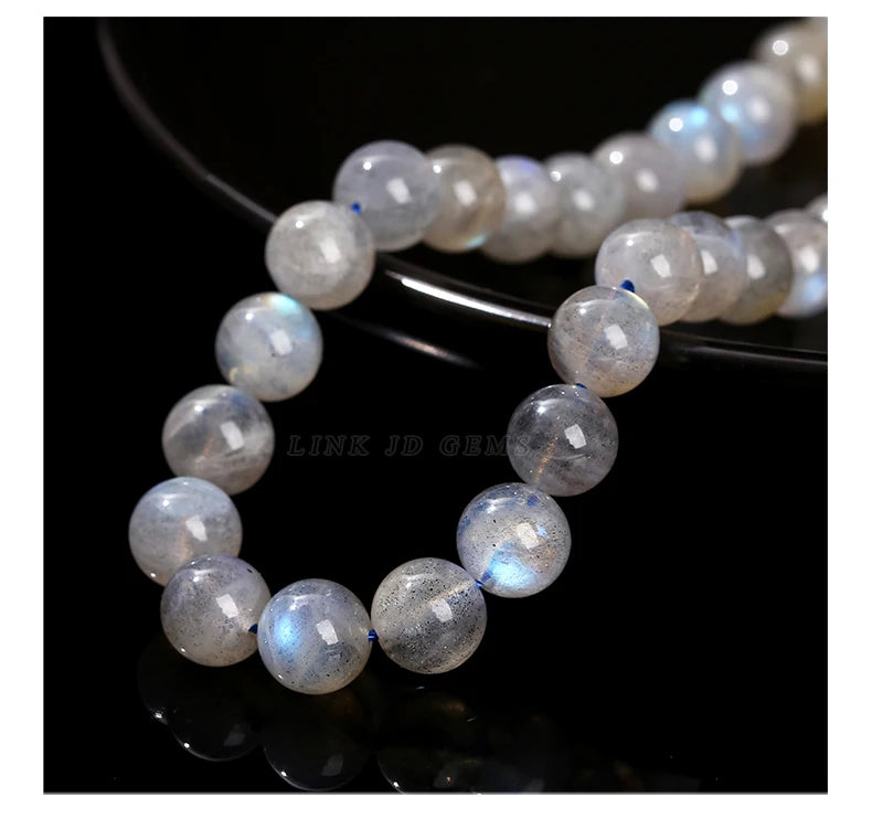 3A Natural Gray Moonstone Irisation Shiny Labradorite Fine Gems 4 6 8 10mm For Jewelry Making Diy Necklace Bracelet Accessory