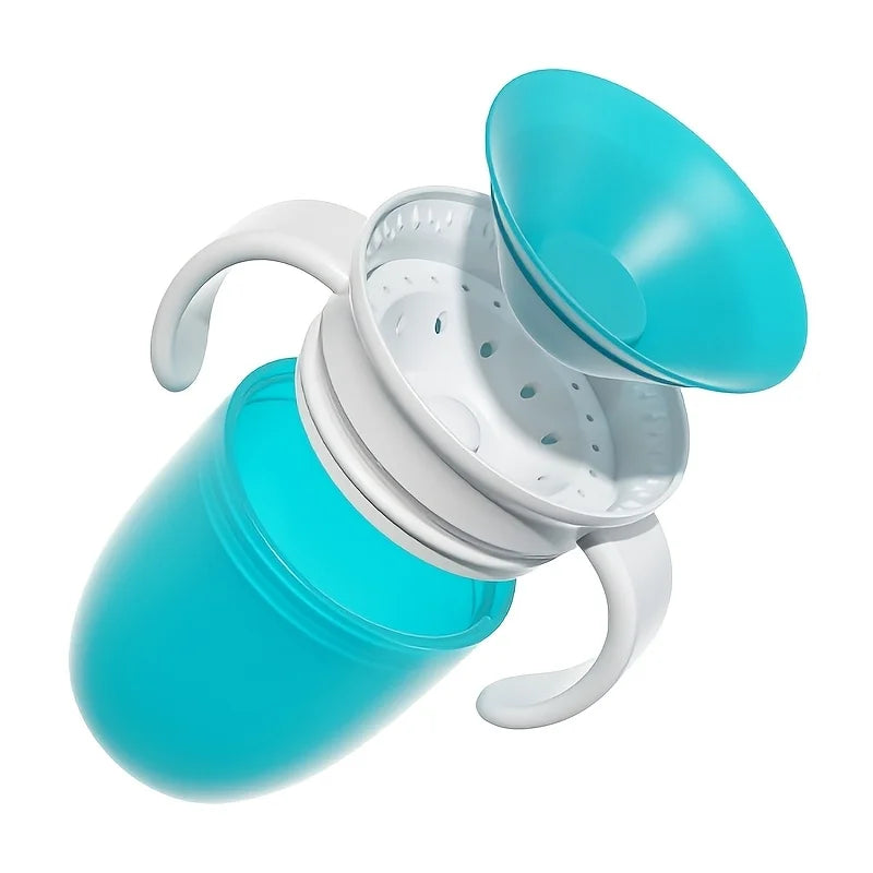 6oz/180ml -360 Trainer Cup, Baby Water Cup, Kids Learning Drinking Cup, Silicone Water Bottle with Handle