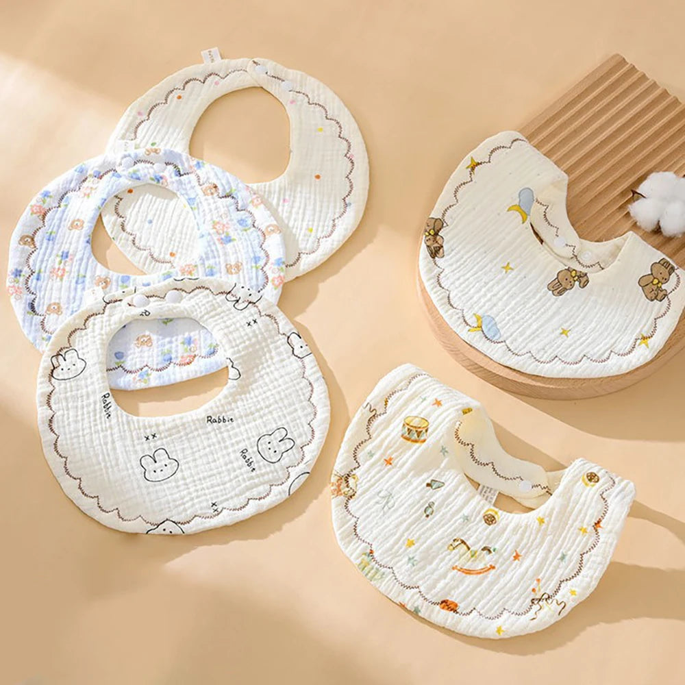Pure Cotton Baby Bib A-Class Cotton Gauze Children's Bib Soft Six-Layer Gauze Newborn Spit Cloth