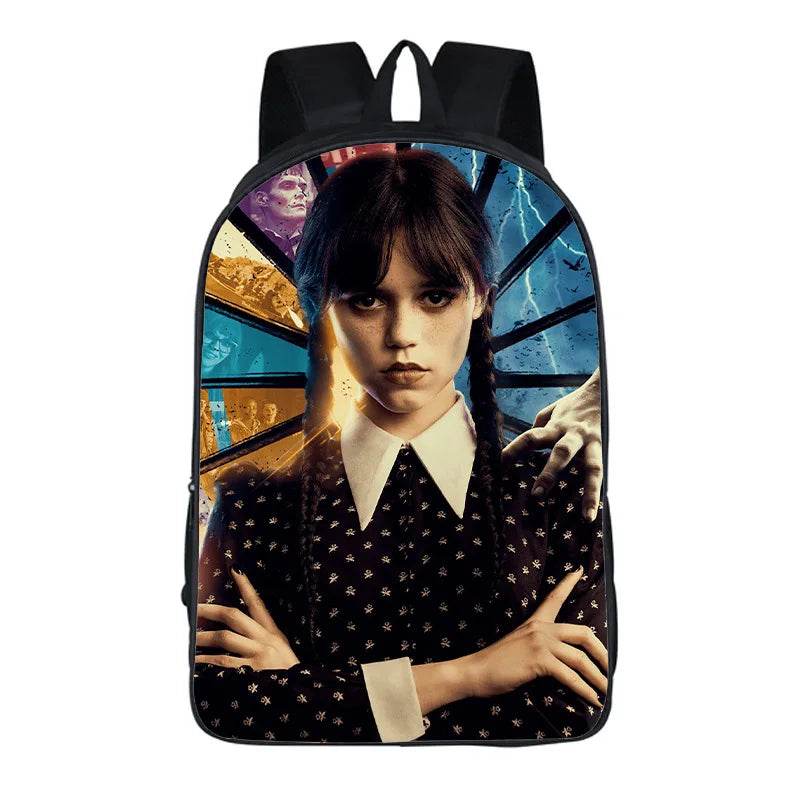 Wednesday Addams Backpack Wednesday School Bag with The Same Style Primary School School Bag Children's Backpack Meal Kit - AIAZ