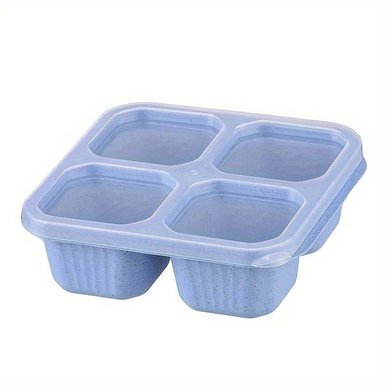 Premium Wheat Straw Bento Box - 4-Compartment Lunch Container with Clear Lid, Dishwasher Safe for School/Office/Travel - AIAZ