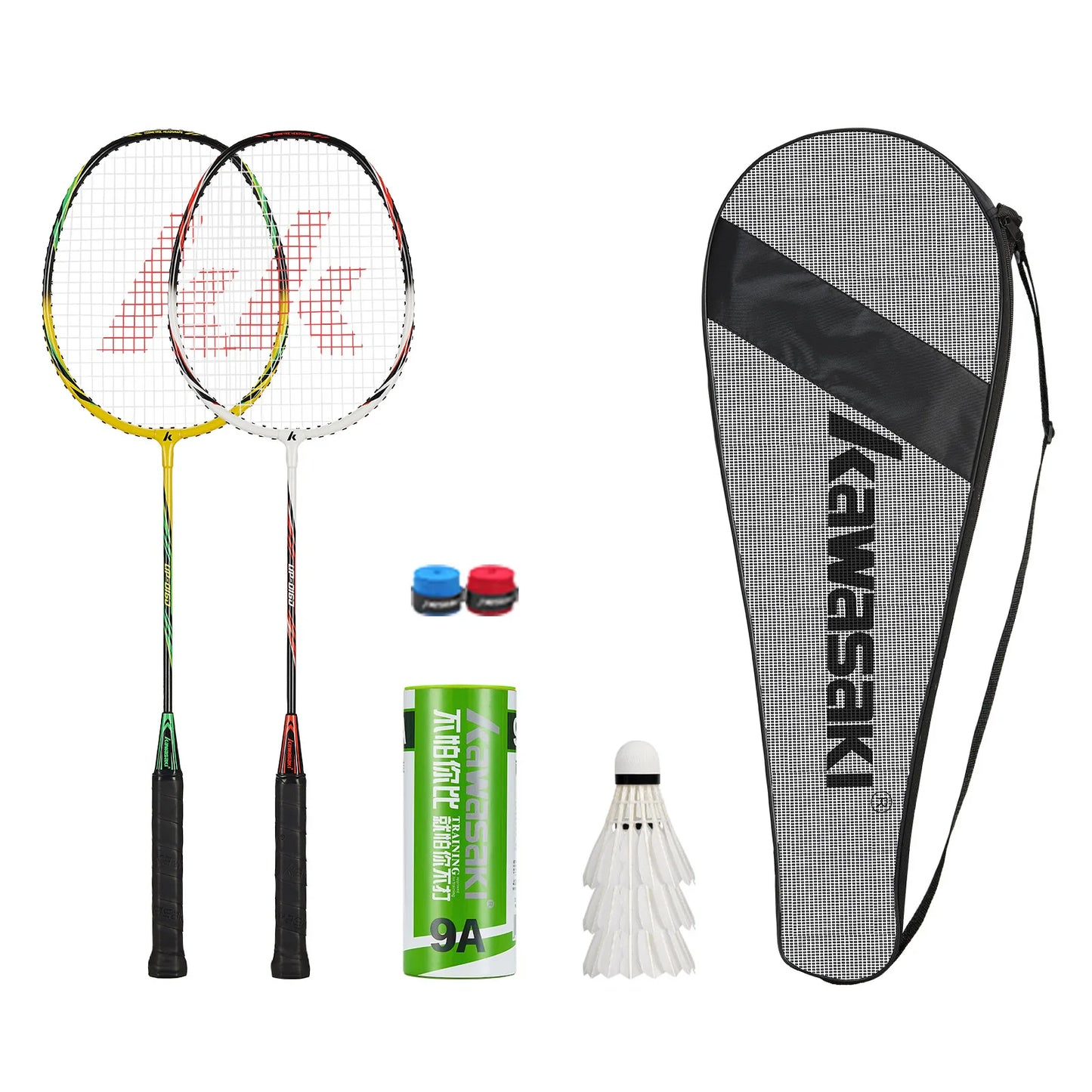 Kawasaki 1 Pair Of Badminton Racket 1U Aluminum Alloy Frame Badminton Racquet With String For Outdoor Entertainment UP-0182