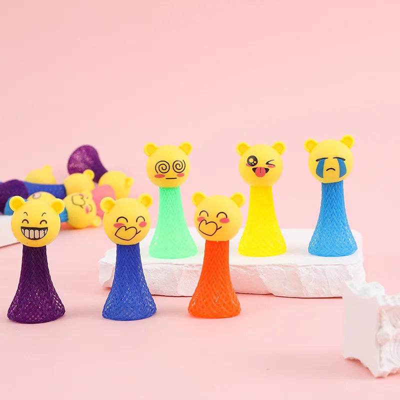 20Pcs Cartoon Mini Expression Bouncing Doll Toys for Kids Birthday Party Favors Baby Shower Gift Goodie Bag Piniata Fillers - AIAZ