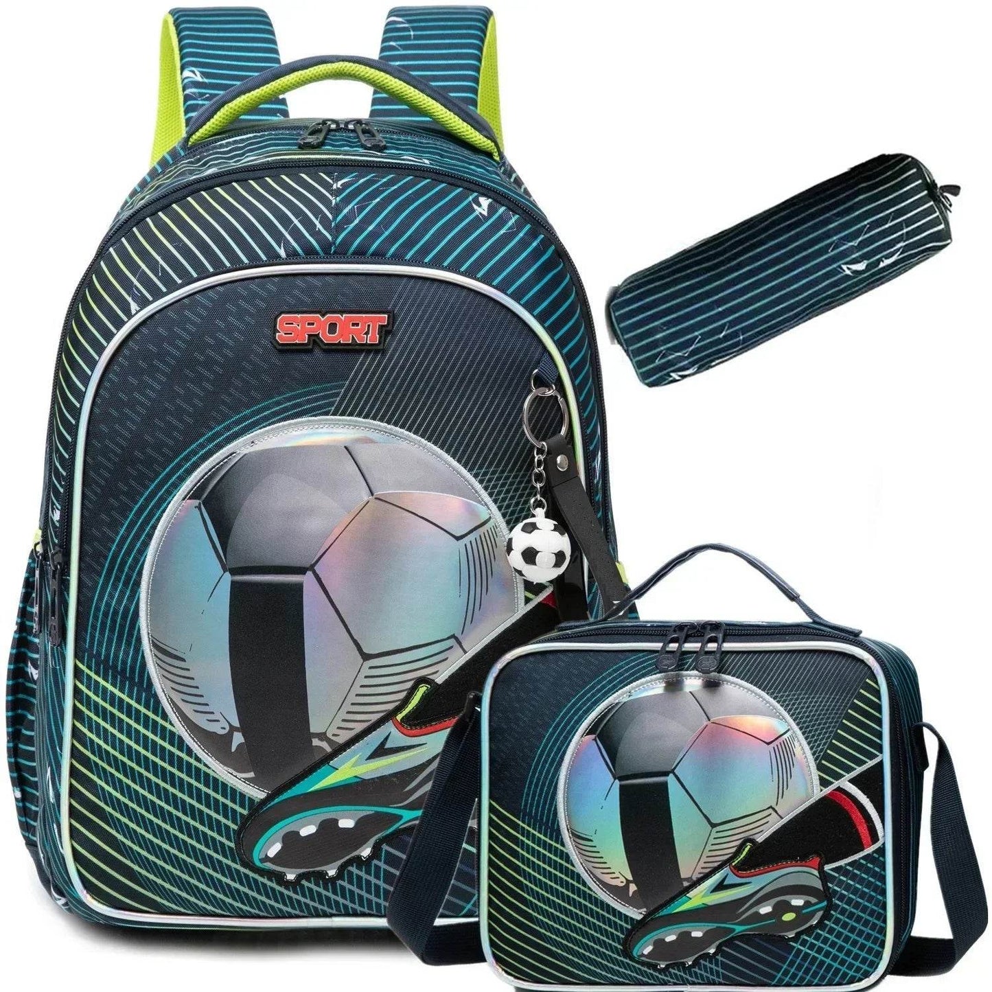 3PCS School Backpack for Boys Durable Elementary Student Backpack Large Capacity Bookbag Lightweight Mochila Back To School Bag - AIAZ