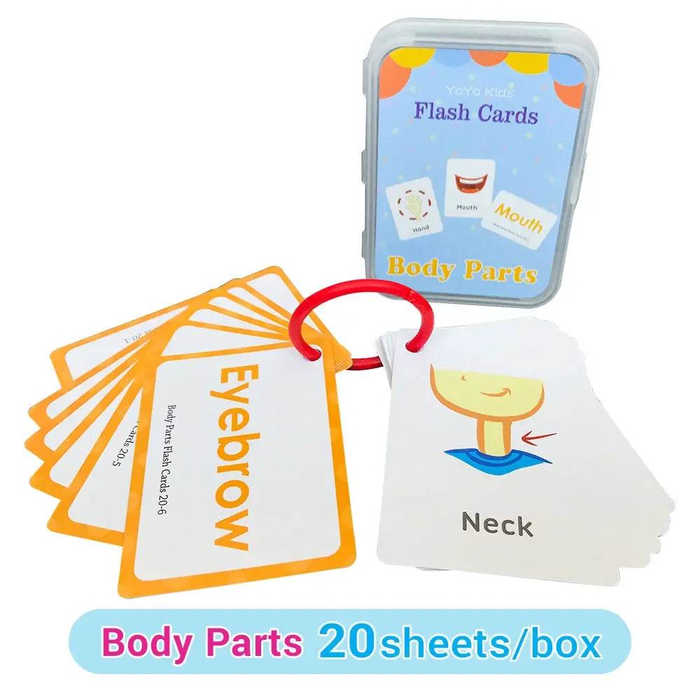 Kids English Words Learning Flashcards Reading Enlightenment Cards Home School Educational Toys Montessori Teacher Teaching Aids - AIAZ