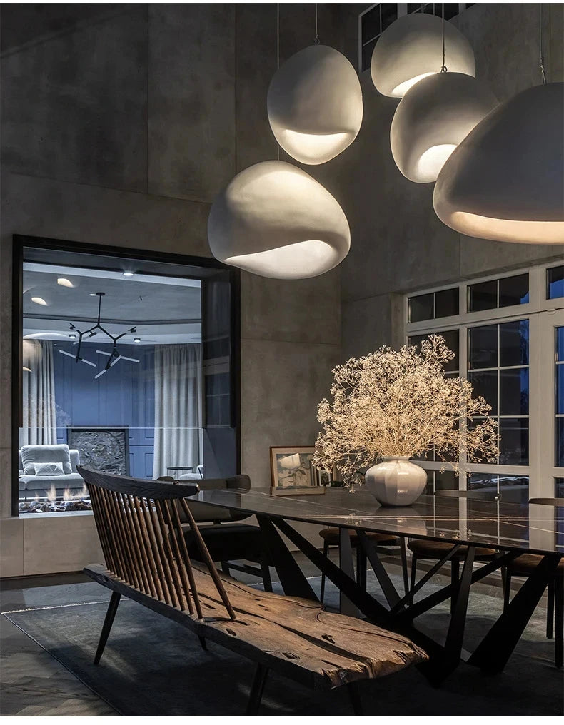 Japanese Wabi Sabi Chandelier Modern LED Pendant Light for Dining Living Room Bedroom Bar Designer Homestay E27 Hanghing Lamp