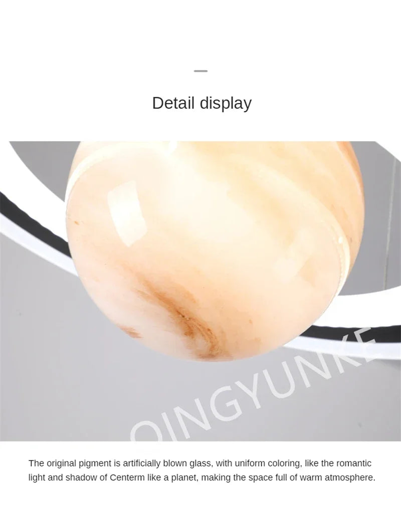 Acrylic Planet Pendant Lamp for Living Bedroom Kitchen Children Room Space Star Indoor Hanging E27 Changeable Light
